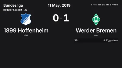 Report: 1899 Hoffenheim vs Werder Bremen (2019-05-11)