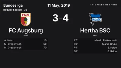 Report: FC Augsburg vs Hertha BSC (2019-05-11)