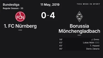 Report: 1. FC Nürnberg vs Borussia Mönchengladbach (2019-05-11)