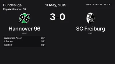Report: Hannover 96 vs SC Freiburg (2019-05-11)