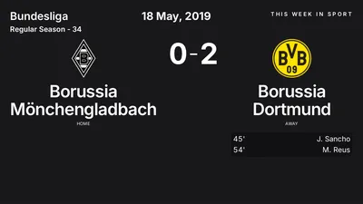 Report: Borussia Mönchengladbach vs Borussia Dortmund (2019-05-18)