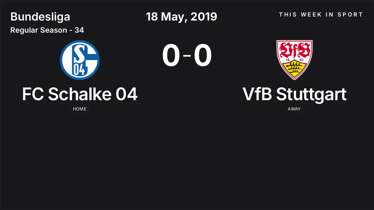 Report: FC Schalke 04 vs VfB Stuttgart (2019-05-18)