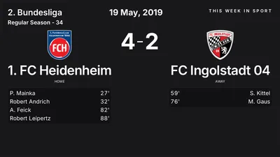 Report: 1. FC Heidenheim vs FC Ingolstadt 04 (2019-05-19)
