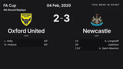 Report: Oxford United vs Newcastle (2020-02-04)