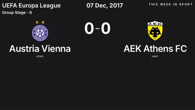 Report: Austria Vienna vs AEK Athens FC (2017-12-07)