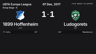 Report: 1899 Hoffenheim vs Ludogorets (2017-12-07)