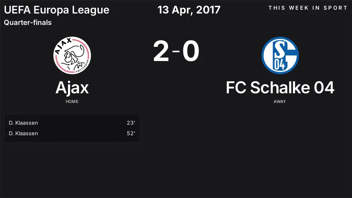Report: Ajax vs FC Schalke 04 (2017-04-13)