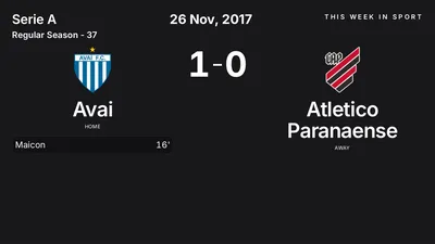 Report: Avai vs Atletico Paranaense (2017-11-26)