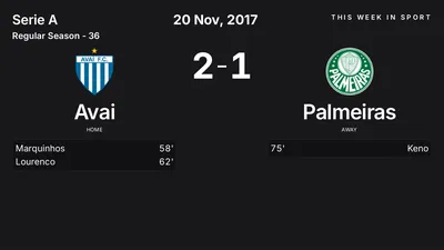 Report: Avai vs Palmeiras (2017-11-20)