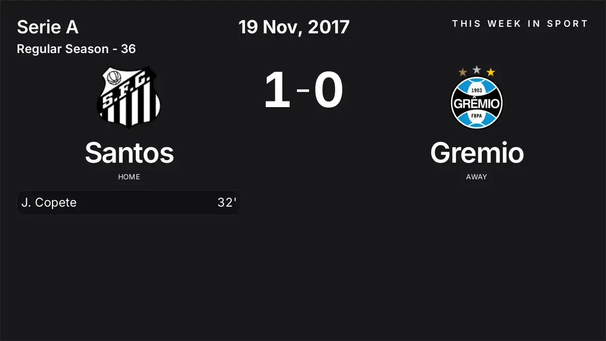 Report: Santos vs Gremio (2017-11-19)