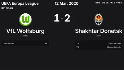 Report: VfL Wolfsburg vs Shakhtar Donetsk (2020-03-12)