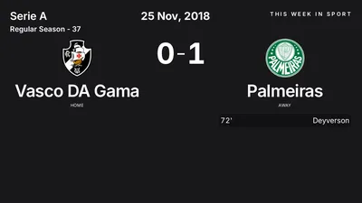 Report: Vasco DA Gama vs Palmeiras (2018-11-25)