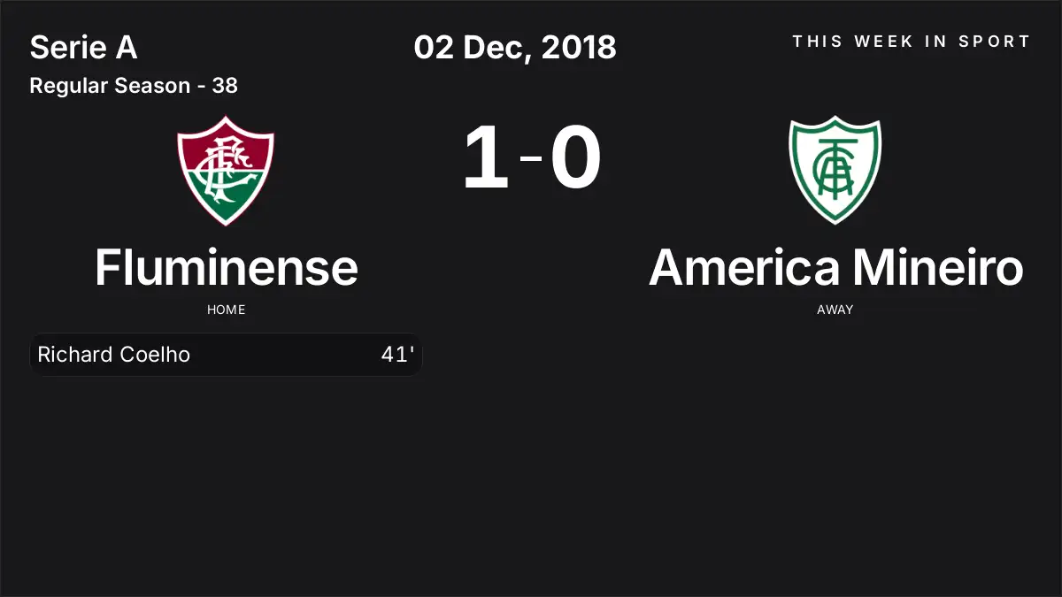 Report: Fluminense vs America Mineiro (2018-12-02)