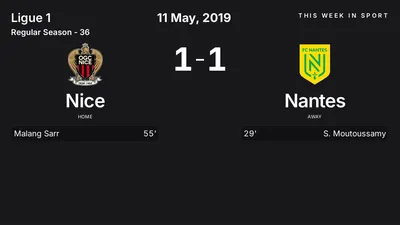 Report: Nice vs Nantes (2019-05-11)