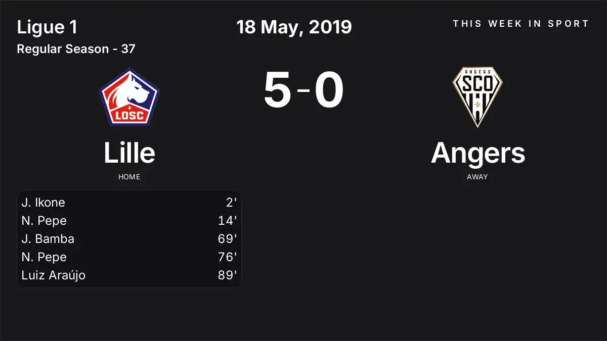 Report: Lille vs Angers (2019-05-18)