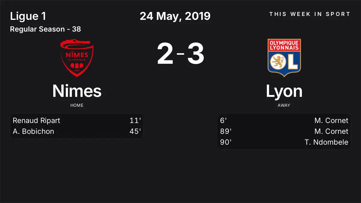 Report: Nimes vs Lyon (2019-05-24)