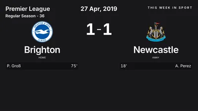 Report: Brighton vs Newcastle (2019-04-27)