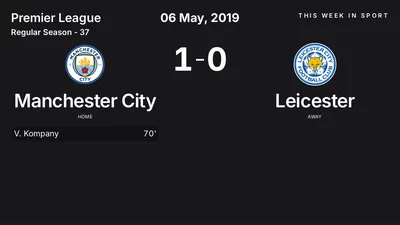Report: Manchester City vs Leicester (2019-05-06)