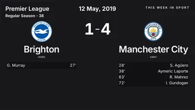 Report: Brighton vs Manchester City (2019-05-12)
