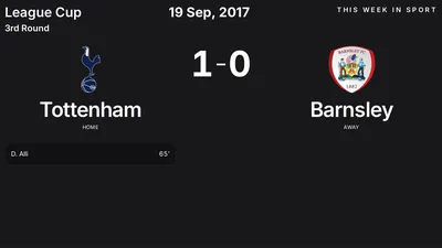 Report: Tottenham vs Barnsley (2017-09-19)