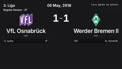 Report: VfL Osnabrück vs Werder Bremen II (2018-05-05)