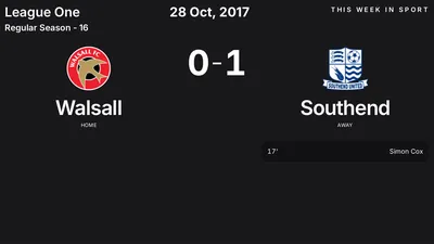 Report: Walsall vs Southend (2017-10-28)