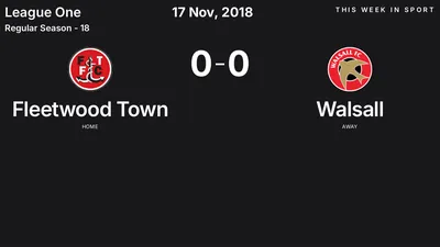 Report: Fleetwood Town vs Walsall (2018-11-17)