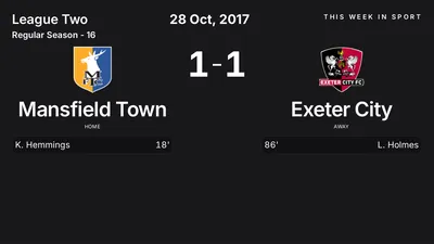 Report: Mansfield Town vs Exeter City (2017-10-28)