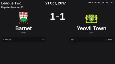 Report: Barnet vs Yeovil Town (2017-10-21)