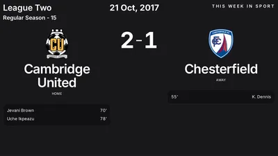 Report: Cambridge United vs Chesterfield (2017-10-21)