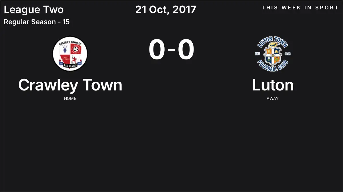 Report: Crawley Town vs Luton (2017-10-21)