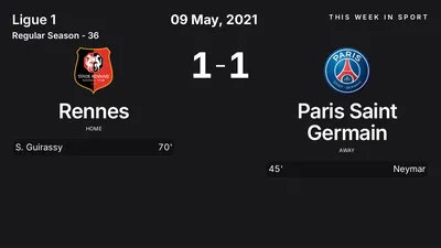 Report: Rennes vs Paris Saint Germain (2021-05-09)