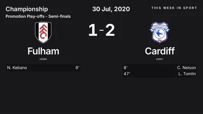 Report: Fulham vs Cardiff (2020-07-30)