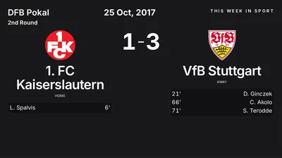 Report: 1. FC Kaiserslautern vs VfB Stuttgart (2017-10-25)