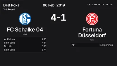 Report: FC Schalke 04 vs Fortuna Düsseldorf (2019-02-06)