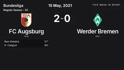 Report: FC Augsburg vs Werder Bremen (2021-05-15)