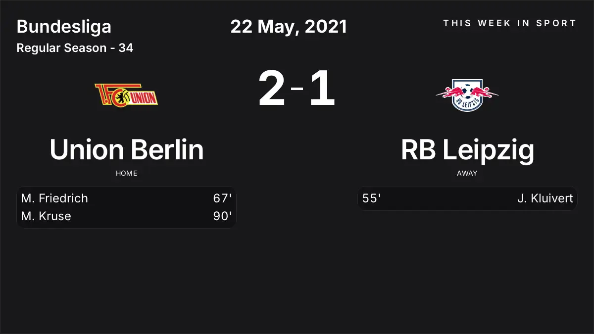 Report: Union Berlin vs RB Leipzig (2021-05-22)