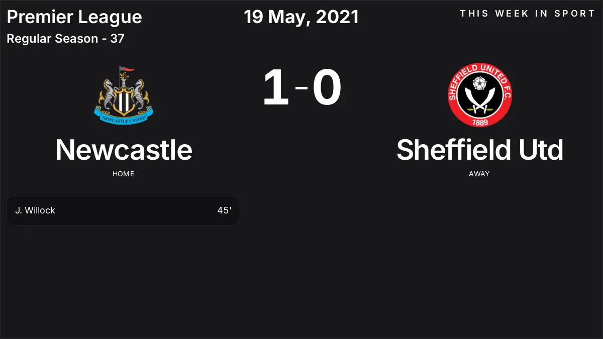 Report: Newcastle vs Sheffield Utd (2021-05-19)