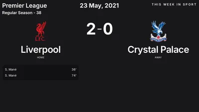 Report: Liverpool vs Crystal Palace (2021-05-23)