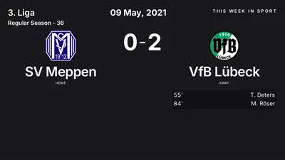 Report: SV Meppen vs VfB Lübeck (2021-05-09)