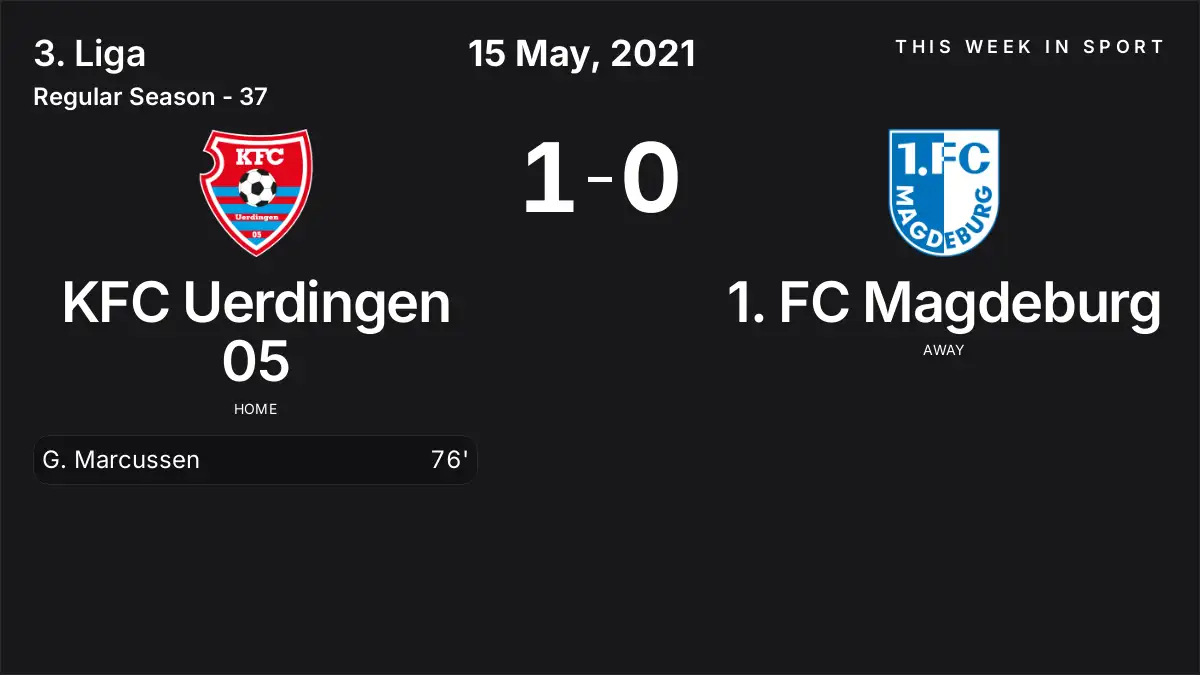 Report: KFC Uerdingen 05 vs 1. FC Magdeburg (2021-05-15)