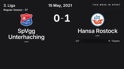 Report: SpVgg Unterhaching vs Hansa Rostock (2021-05-15)