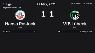 Report: Hansa Rostock vs VfB Lübeck (2021-05-22)