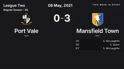 Report: Port Vale vs Mansfield Town (2021-05-08)