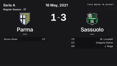 Report: Parma vs Sassuolo (2021-05-16)