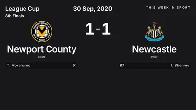 Report: Newport County vs Newcastle (2020-09-30)