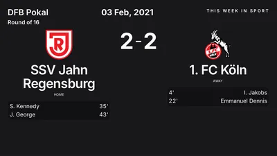 Report: SSV Jahn Regensburg vs 1. FC Köln (2021-02-03)