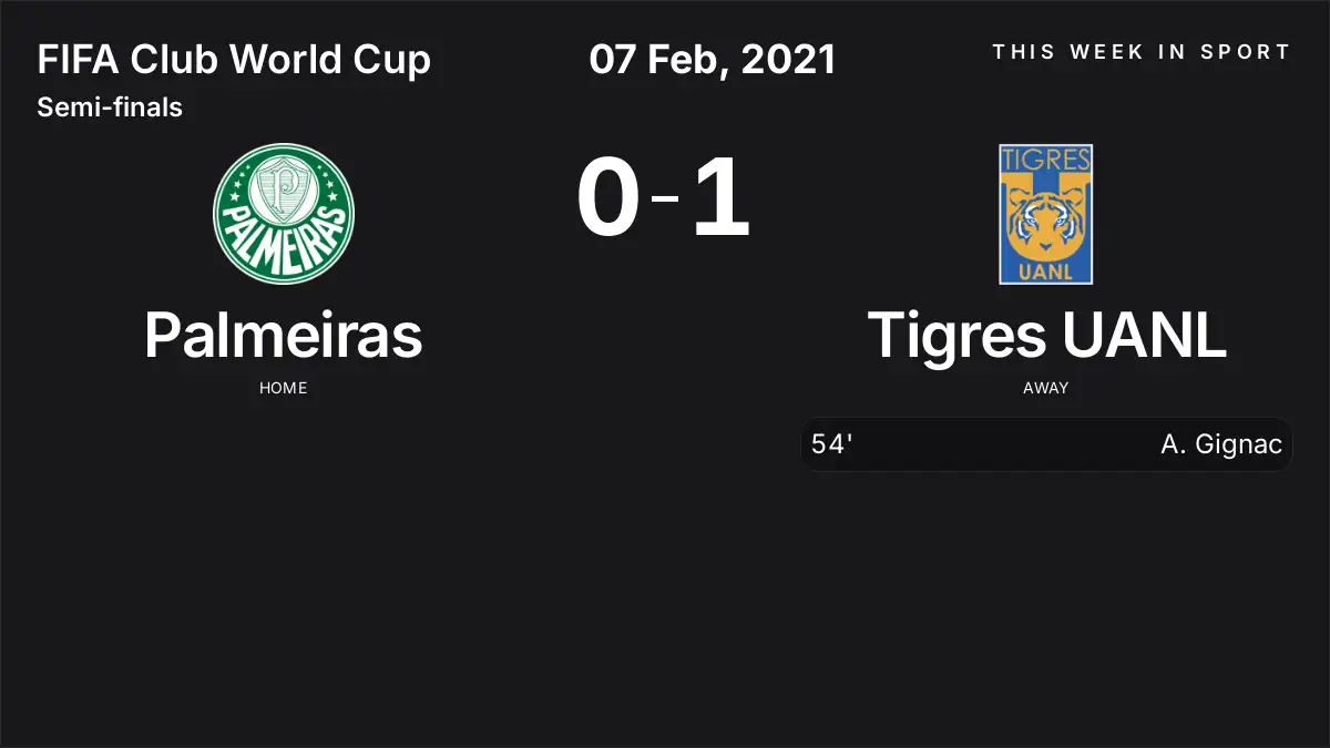 Report: Palmeiras vs Tigres UANL (2021-02-07)