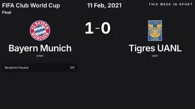 Report: Bayern Munich vs Tigres UANL (2021-02-11)