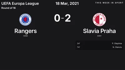 Report: Rangers vs Slavia Praha (2021-03-18)